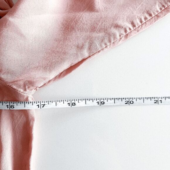 Zara Womens Viscose Long Sleeve High Low Pocket Button Up Shirt Pink Small - Picture 7 of 7